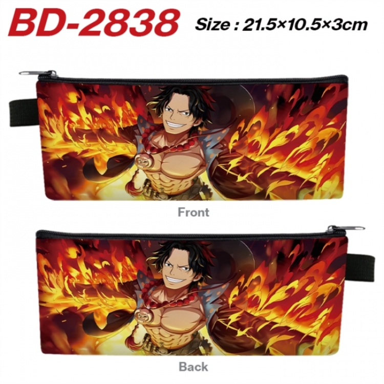 One Piece Anime PU Leather Zipper Pencil Case Stationery Box 21.5X10.5X3CM 