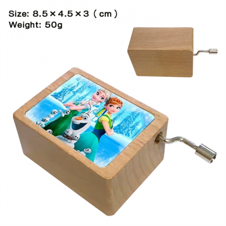 Frozen Anime printed wooden music box music box music box Christmas gift 8.5x4.5x3cm