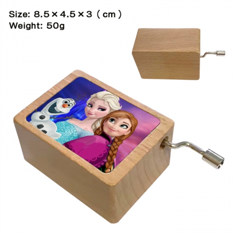 Frozen Anime printed wooden music box music box music box Christmas gift 8.5x4.5x3cm