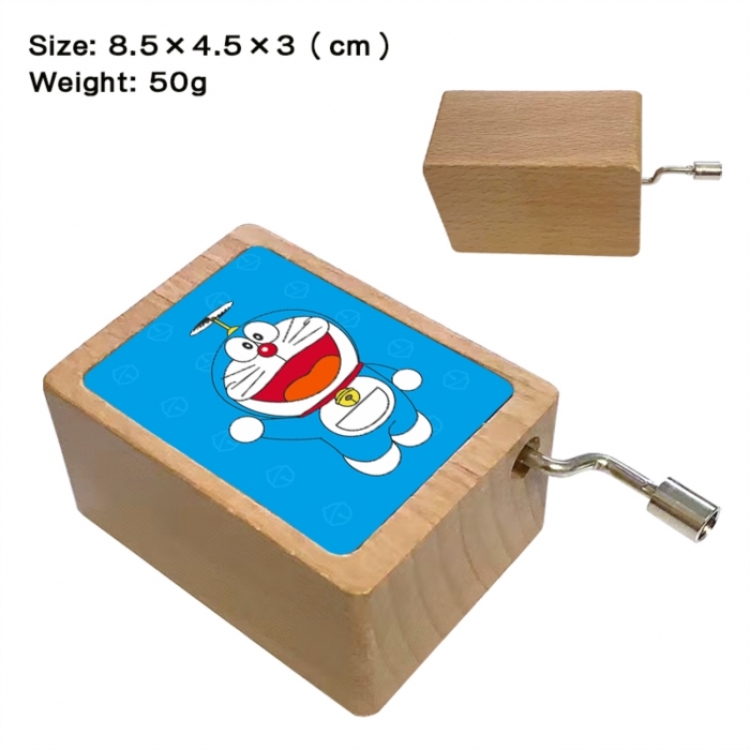 Doraemon Anime printed wooden music box music box music box Christmas gift 8.5x4.5x3cm