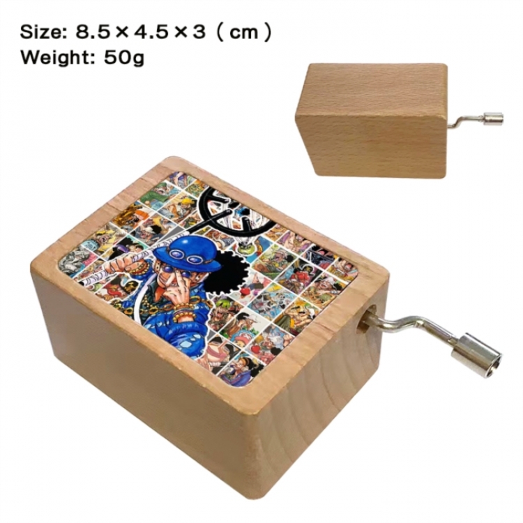 One Piece Anime printed wooden music box music box music box Christmas gift 8.5x4.5x3cm