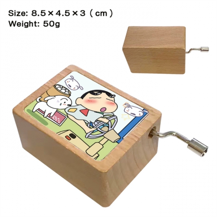 CrayonShin Anime printed wooden music box music box music box Christmas gift 8.5x4.5x3cm