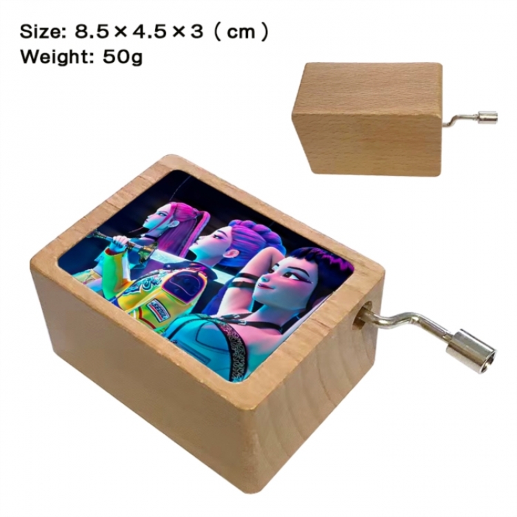K-Pop Demon Hunters Anime printed wooden music box music box music box Christmas gift 8.5x4.5x3cm