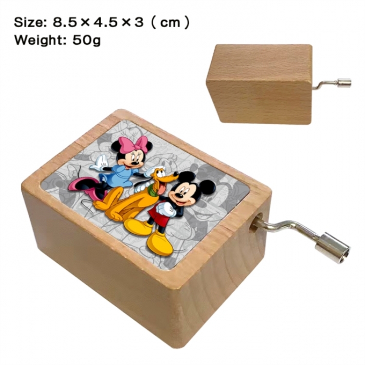 Mickey Anime printed wooden music box music box music box Christmas gift 8.5x4.5x3cm
