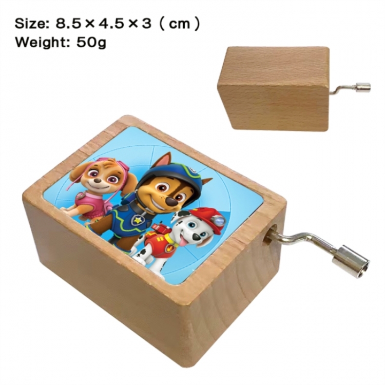 PAW Patrol Anime printed wooden music box music box music box Christmas gift 8.5x4.5x3cm