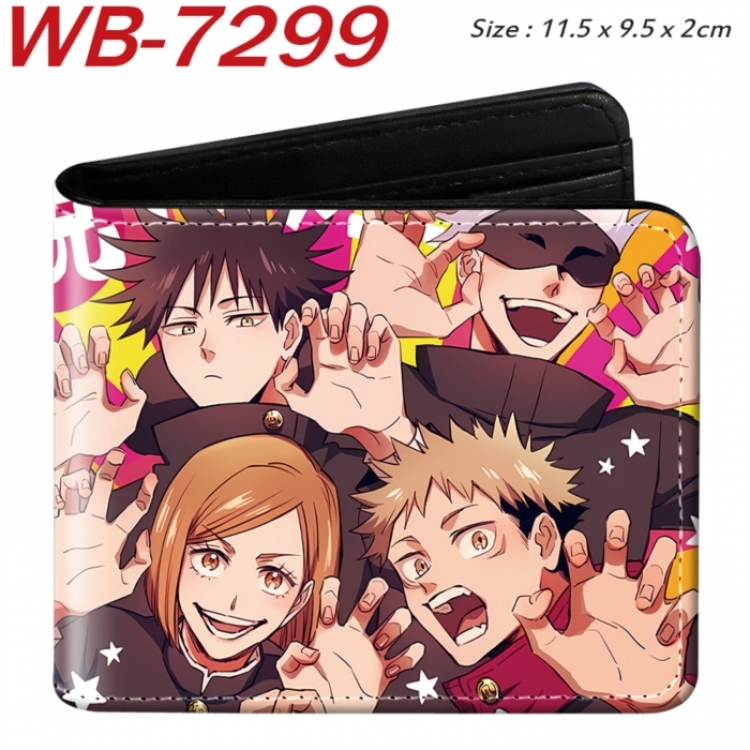 Jujutsu Kaisen Animation color PU leather half fold wallet 11.5X9X2CM