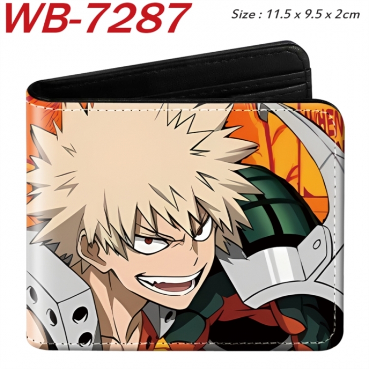 My Hero Academia Animation color PU leather half fold wallet 11.5X9X2CM