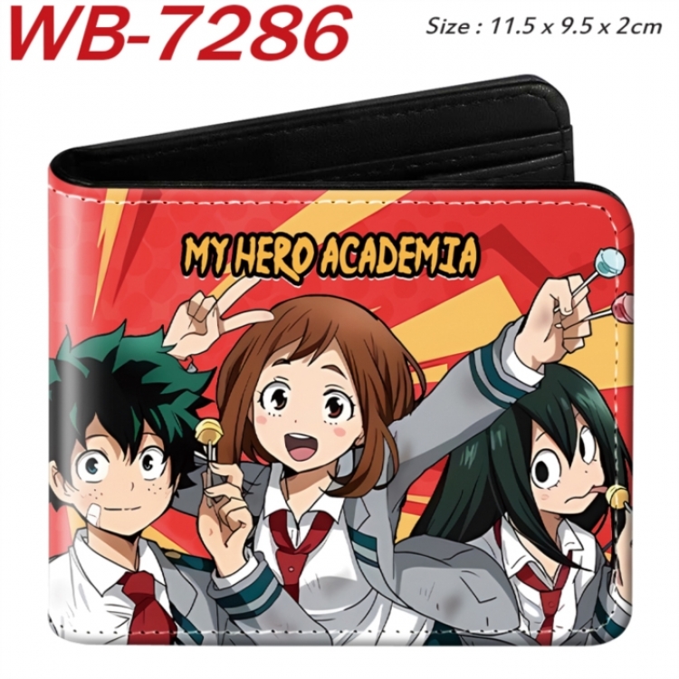 My Hero Academia Animation color PU leather half fold wallet 11.5X9X2CM