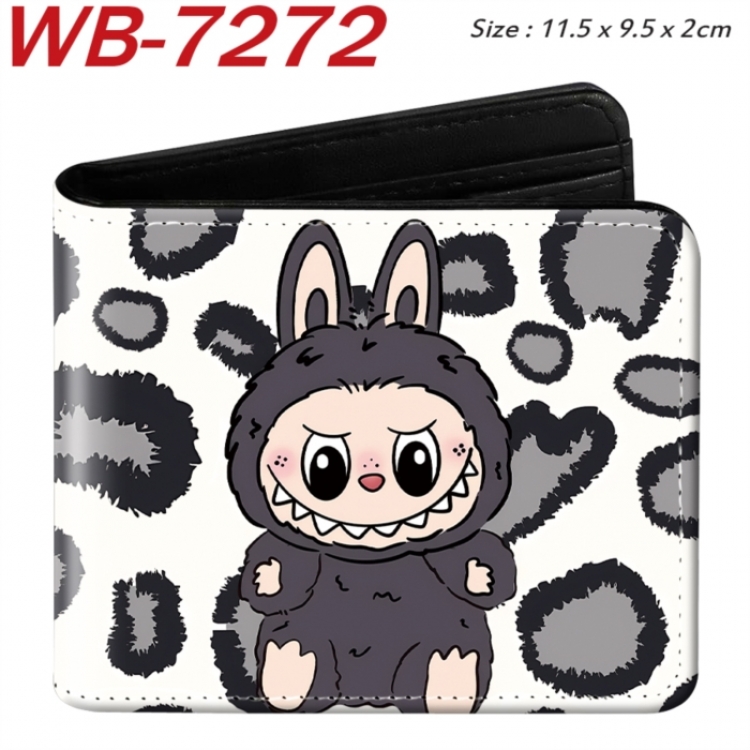 Labubu Animation color PU leather half fold wallet 11.5X9X2CM