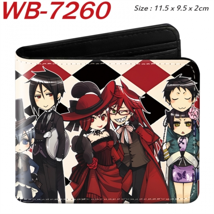 Kuroshitsuji Animation color PU leather half fold wallet 11.5X9X2CM