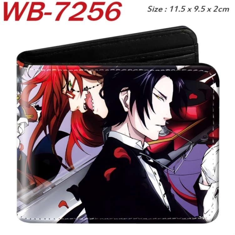 Kuroshitsuji Animation color PU leather half fold wallet 11.5X9X2CM