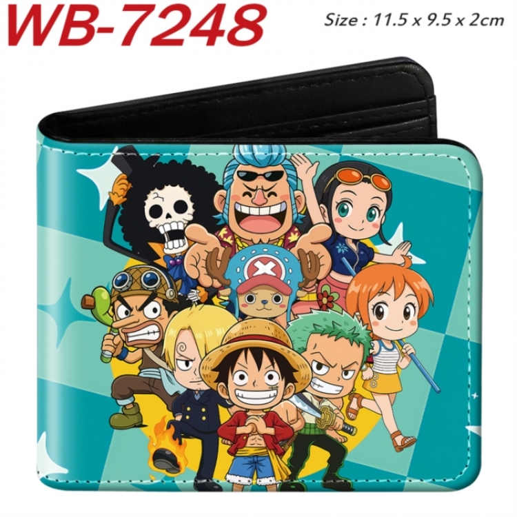 One Piece Animation color PU leather half fold wallet 11.5X9X2CM