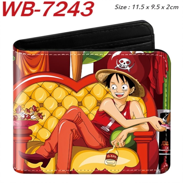 One Piece Animation color PU leather half fold wallet 11.5X9X2CM
