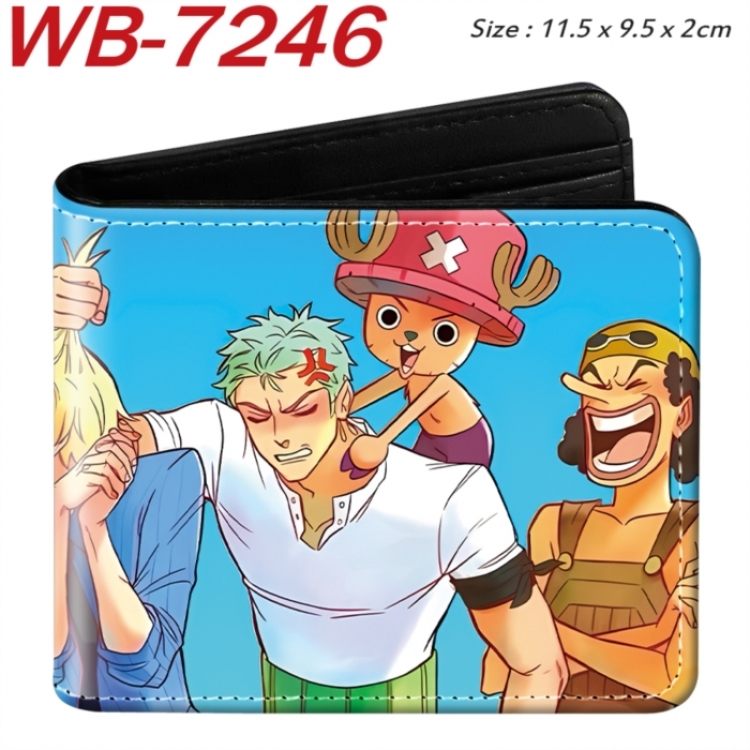 One Piece Animation color PU leather half fold wallet 11.5X9X2CM
