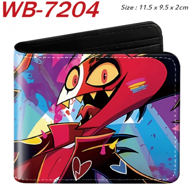 Hazbin Hotel Animation color PU leather half fold wallet 11.5X9X2CM