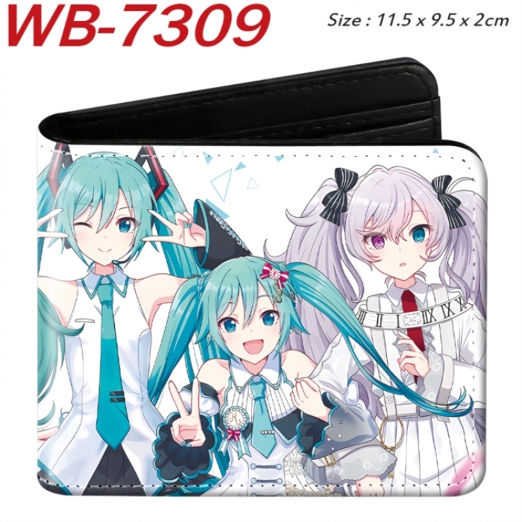 Hatsune Miku Animation color PU leather half fold wallet 11.5X9X2CM