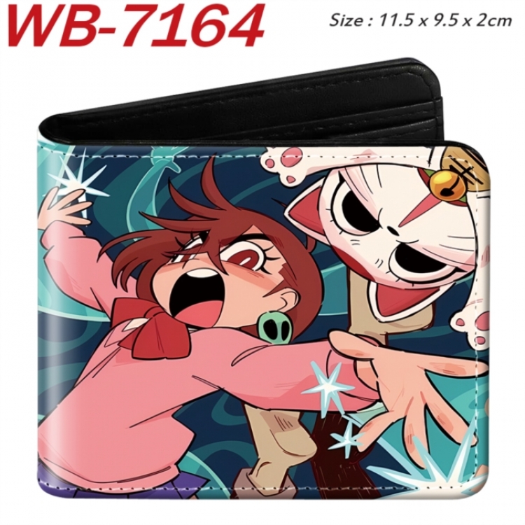DANDADAN Animation color PU leather half fold wallet 11.5X9X2CM