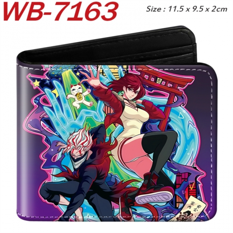 DANDADAN Animation color PU leather half fold wallet 11.5X9X2CM