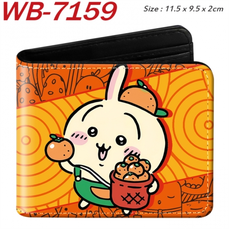 Chiikawa Animation color PU leather half fold wallet 11.5X9X2CM