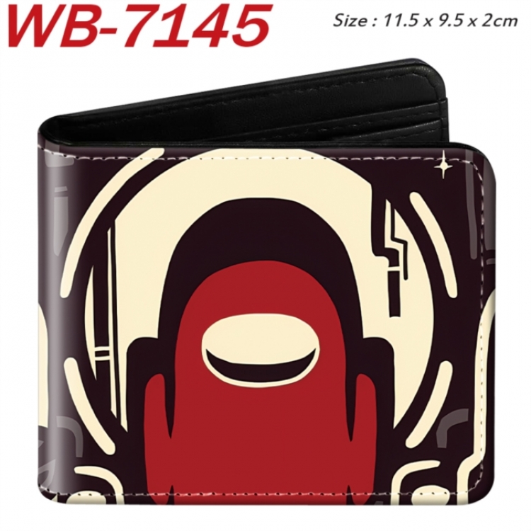Among us Animation color PU leather half fold wallet 11.5X9X2CM