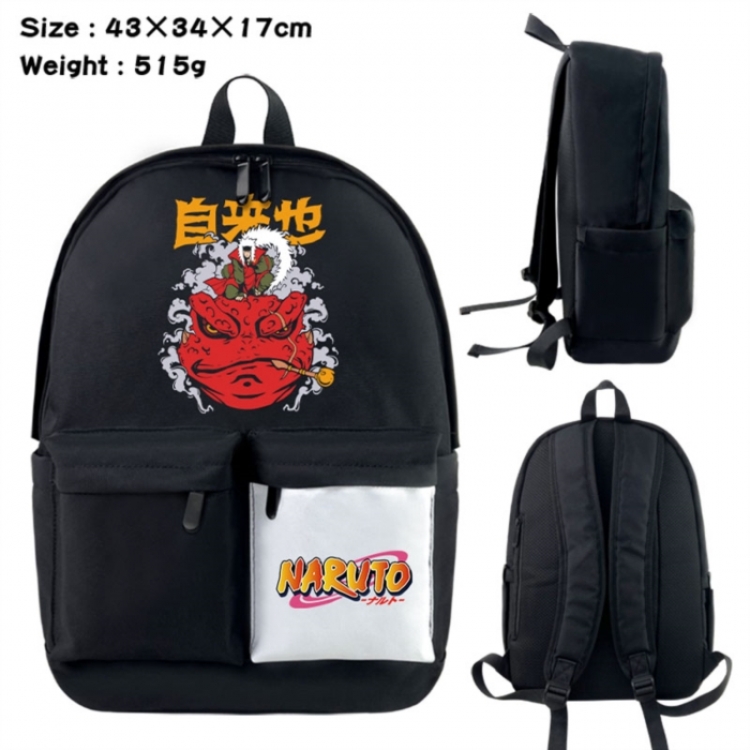 Naruto Anime black and white classic waterproof canvas backpack 43X34X17CM