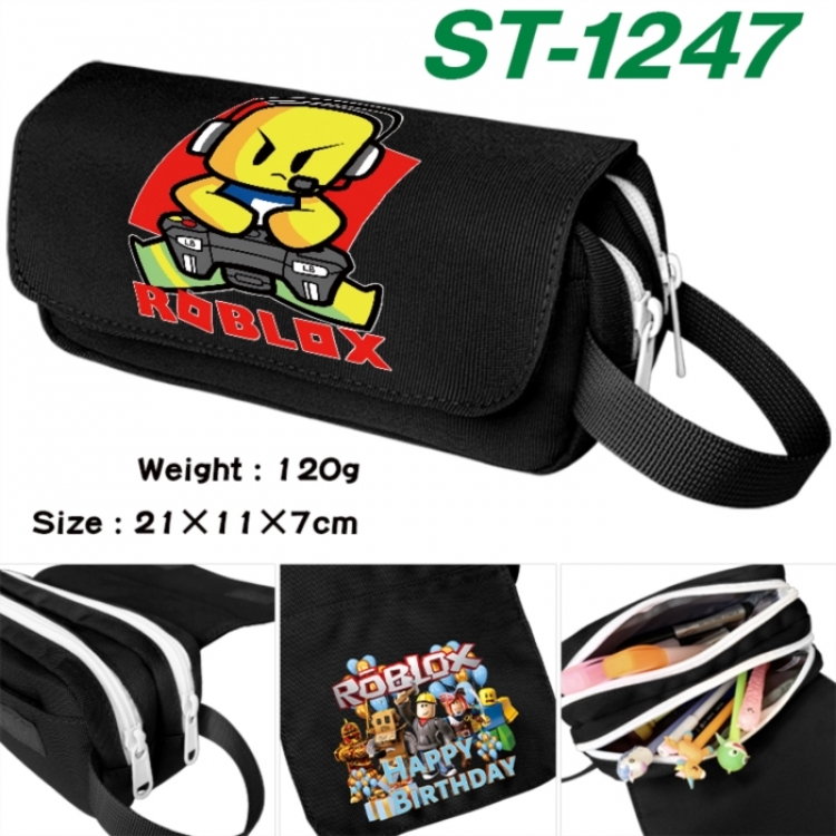 Roblox Anime waterproof canvas portable double-layer pencil bag cosmetic bag 21x11x7cm