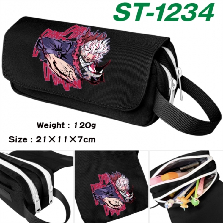 DANDADAN Anime waterproof canvas portable double-layer pencil bag cosmetic bag 21x11x7cm