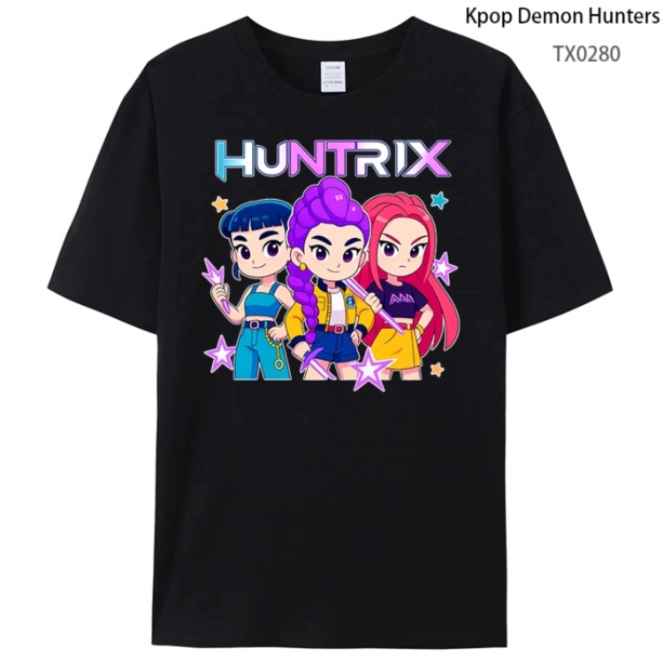 K-Pop Demon Hunters Anime peripheral printed pure cotton T-shirt from S to 4XL