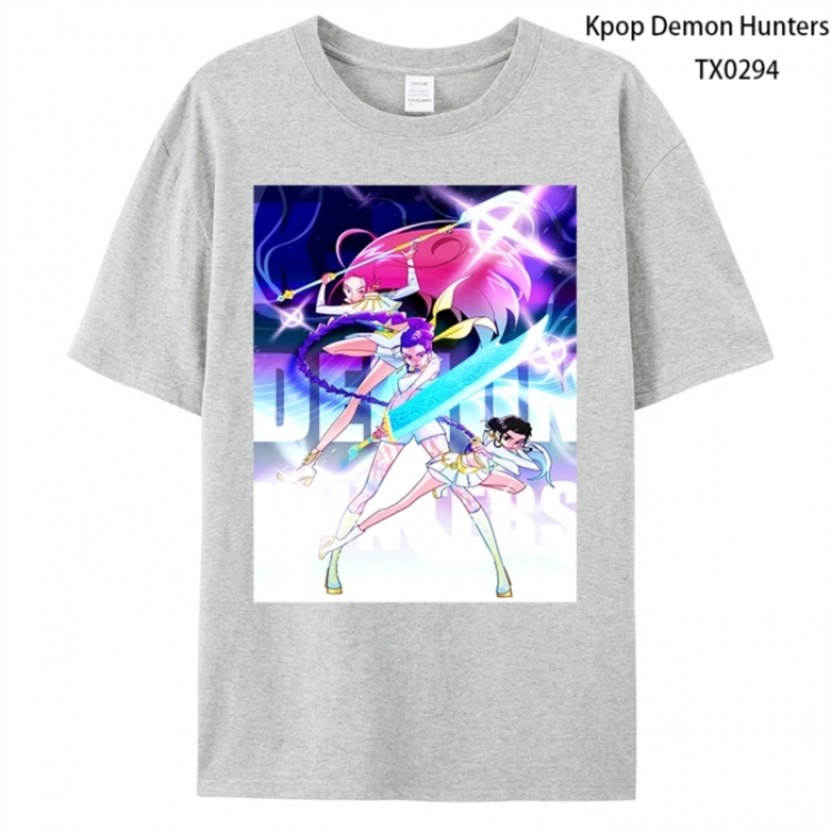 K-Pop Demon Hunters Anime peripheral printed pure cotton T-shirt from S to 4XL