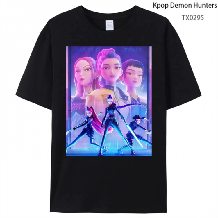 K-Pop Demon Hunters Anime peripheral printed pure cotton T-shirt from S to 4XL