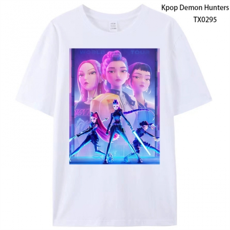 K-Pop Demon Hunters Anime peripheral printed pure cotton T-shirt from S to 4XL