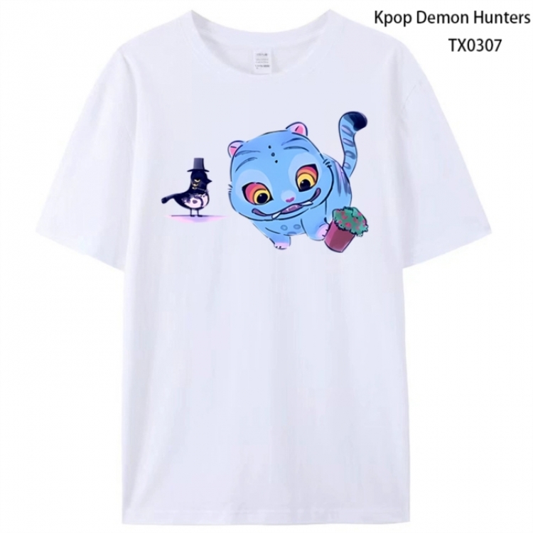 K-Pop Demon Hunters Anime peripheral printed pure cotton T-shirt from S to 4XL