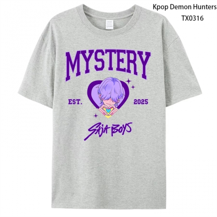 K-Pop Demon Hunters Anime peripheral printed pure cotton T-shirt from S to 4XL