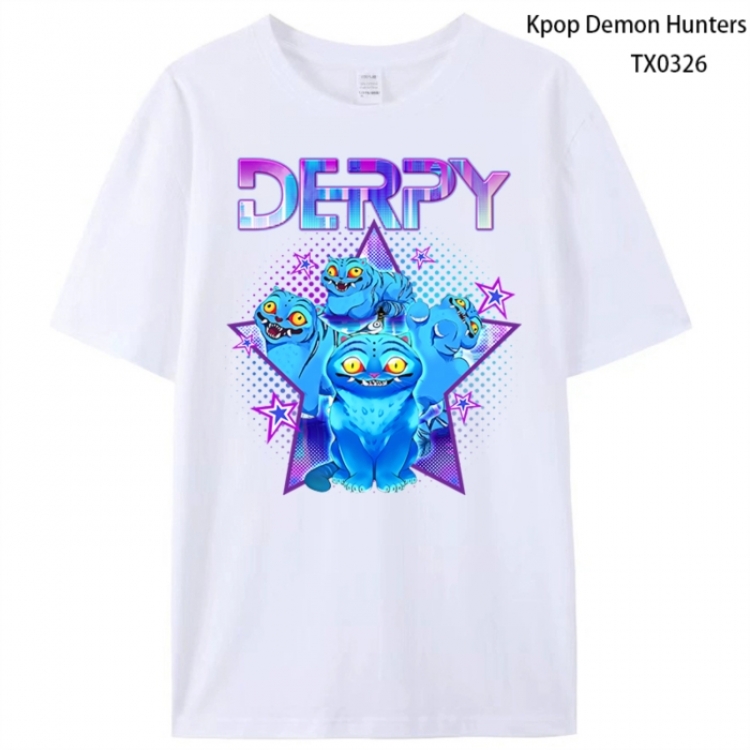 K-Pop Demon Hunters Anime peripheral printed pure cotton T-shirt from S to 4XL