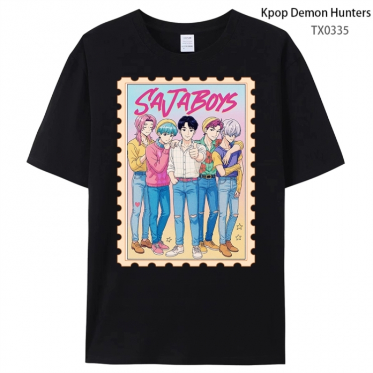 K-Pop Demon Hunters Anime peripheral printed pure cotton T-shirt from S to 4XL