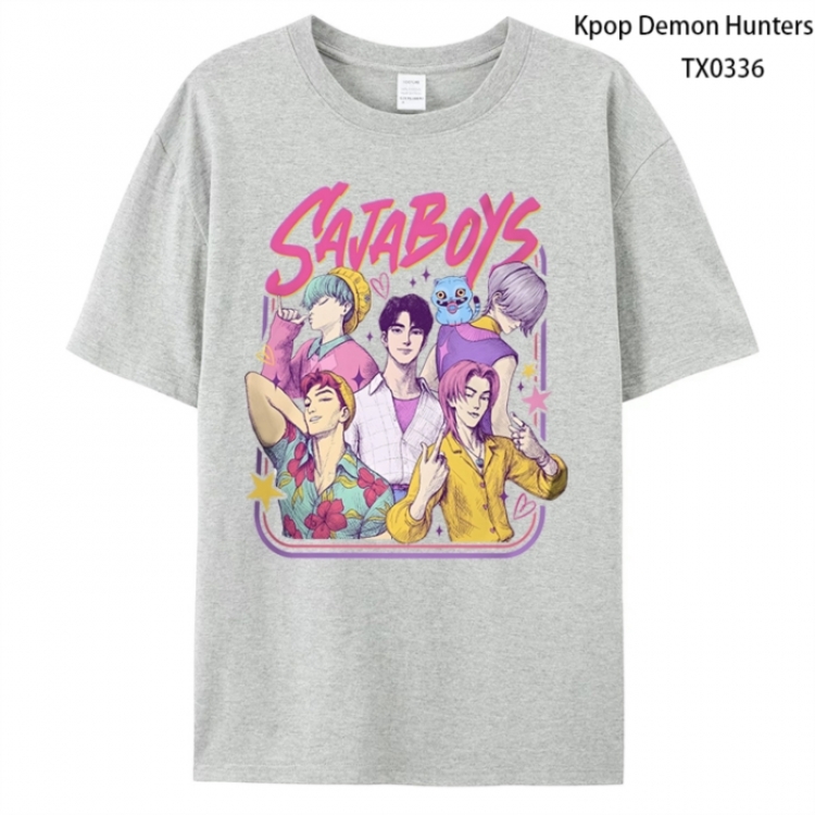 K-Pop Demon Hunters Anime peripheral printed pure cotton T-shirt from S to 4XL