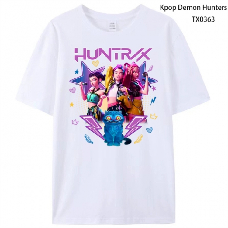K-Pop Demon Hunters Anime peripheral printed pure cotton T-shirt from S to 4XL