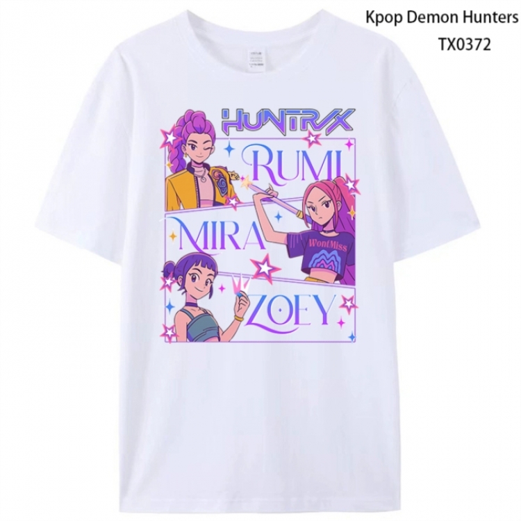 K-Pop Demon Hunters Anime peripheral printed pure cotton T-shirt from S to 4XL