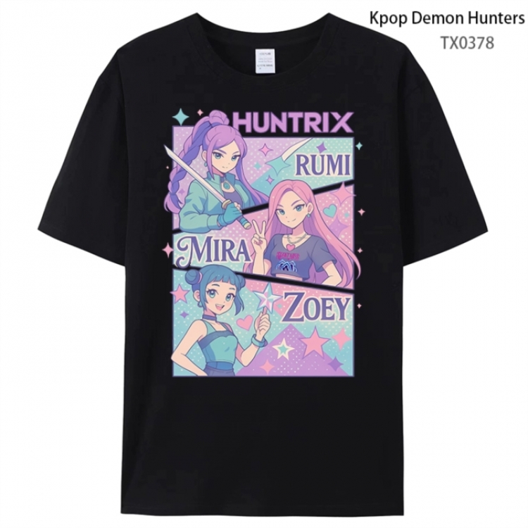 K-Pop Demon Hunters Anime peripheral printed pure cotton T-shirt from S to 4XL