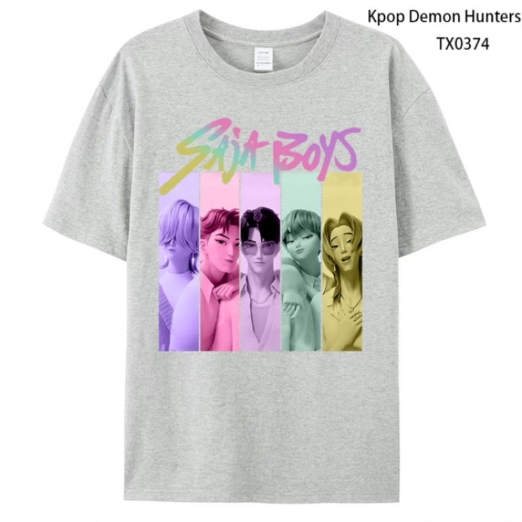 K-Pop Demon Hunters Anime peripheral printed pure cotton T-shirt from S to 4XL