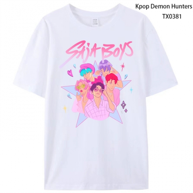 K-Pop Demon Hunters Anime peripheral printed pure cotton T-shirt from S to 4XL
