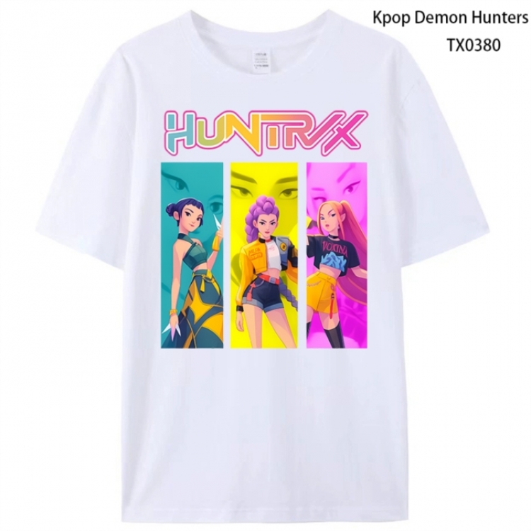 K-Pop Demon Hunters Anime peripheral printed pure cotton T-shirt from S to 4XL