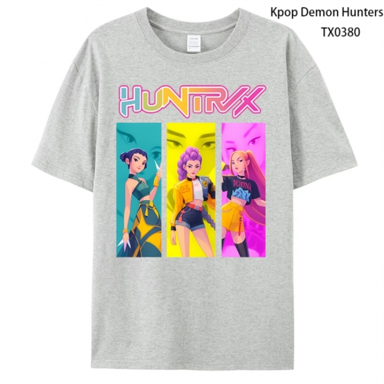 K-Pop Demon Hunters Anime peripheral printed pure cotton T-shirt from S to 4XL