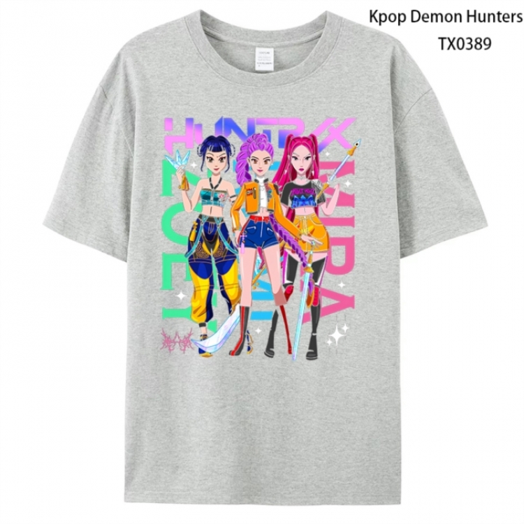K-Pop Demon Hunters Anime peripheral printed pure cotton T-shirt from S to 4XL
