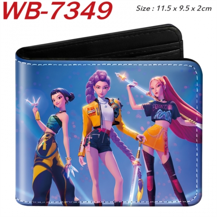 K-Pop Demon Hunters Animation color PU leather half fold wallet 11.5X9X2CM