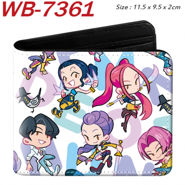K-Pop Demon Hunters Animation color PU leather half fold wallet 11.5X9X2CM