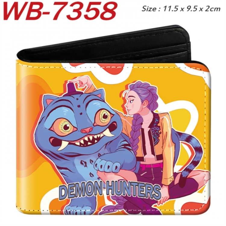 K-Pop Demon Hunters Animation color PU leather half fold wallet 11.5X9X2CM
