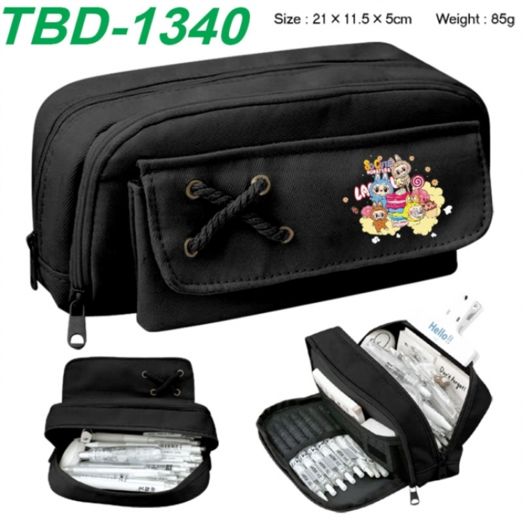Labubu Anime waterproof large capacity stationery box pencil case 21x11.5x5cm 85g