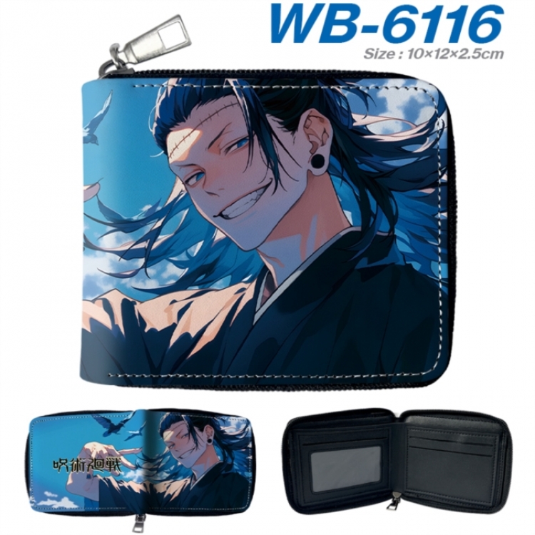 Jujutsu Kaisen Anime color short full zip folding wallet 10x12x2.5cm