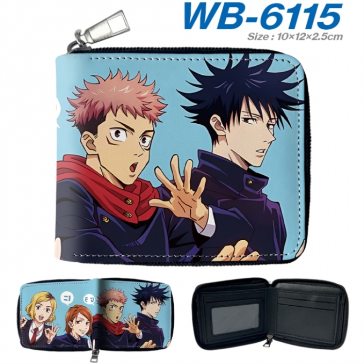 Jujutsu Kaisen Anime color short full zip folding wallet 10x12x2.5cm
